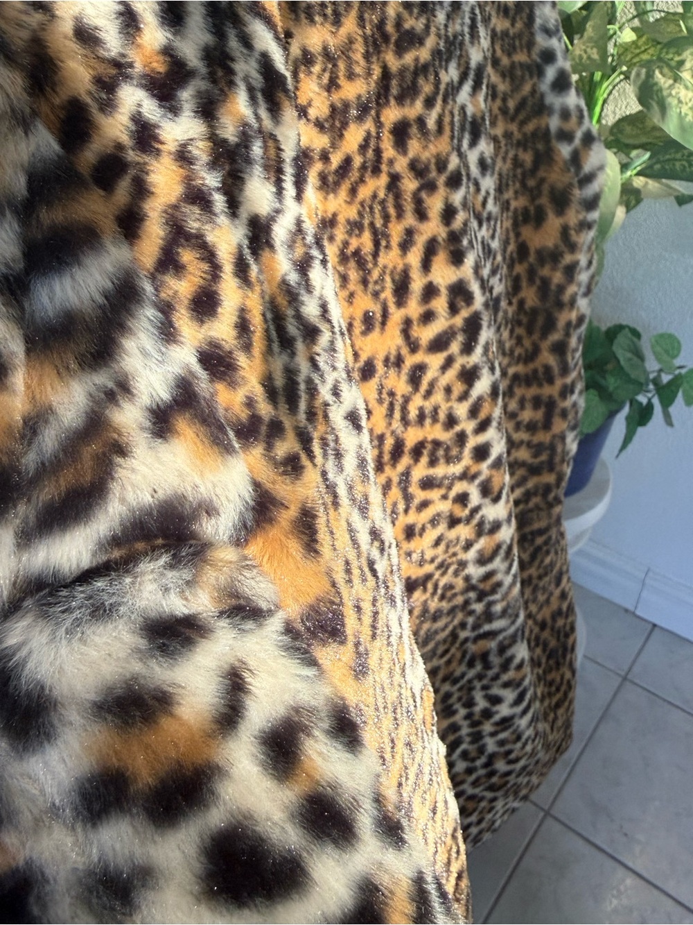 Faux Fur Leopard Teddy Jacket - Brown/Black - Picture 5 of 8